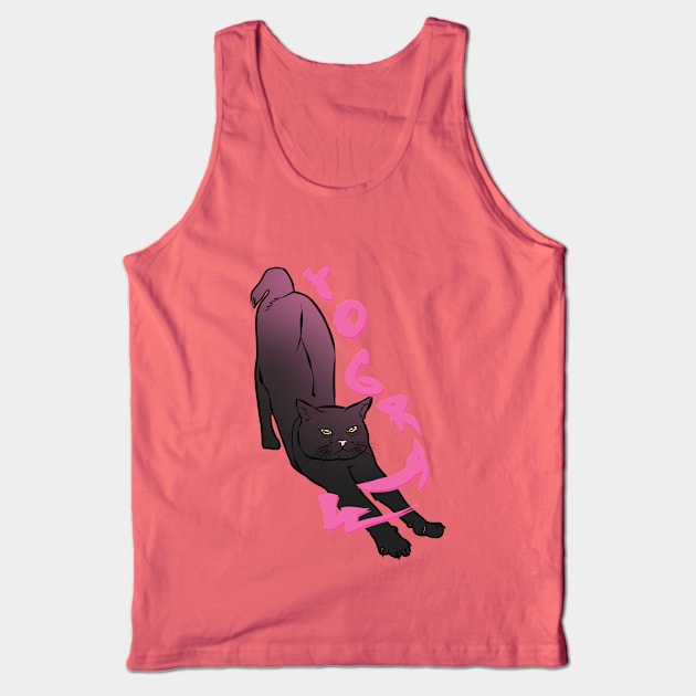 YOG-RAWW (black cat doing yoga) Tank Top by acatalepsys 